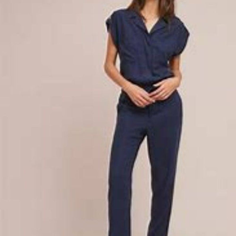 Sanctuary X Anthropologie Navy Blue Jumpsuit - Picture 2 of 7